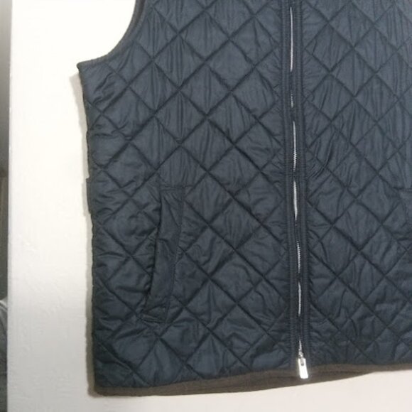 PETER MILLAR | Mens Navy Blue And Brown Hudson Lightweight Quilted Winter Vest M - Picture 5 of 15